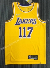 X-BOX joint name 75th Anniversary  NBA Lakers Yellow #117 Jersey-311