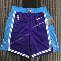 2021 City Version Los Angeles Lakers  Blue NBA Shorts-311