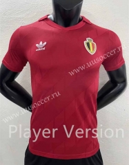 Player version 1986 Belgium Home Red Soccer Thailand jersey