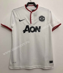 13-14 Retro Version Manchester United  Away White Thailand Soccer Jersey AAA-811