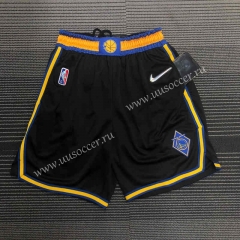 2021City version NBA Golden State Warriors Black Shorts-CS