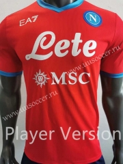 Player version 2021-2022 Napoli 2nd Away Red Thailand Soccer Jersey AAA-518