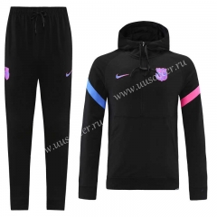 2021-2022 Barcelona Black  Thailand Tracksuit Uniform-LH