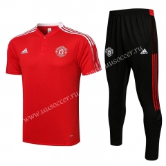 2021-2022 Manchester United Red Thailand Polo Uniform-815