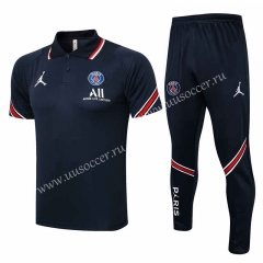 2021-2022 Jordan psg Royal Blue  Thailand Polo Uniform-815