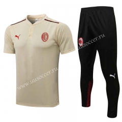 2021-2022 AC Milan Yellow Thailand Polo Uniform-815