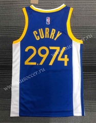 21-22 City Edition  NBA Golden State Warriors Blue #2974  Curry Jersey-311