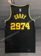 21-22 City Edition  NBA Golden State Warriors Black #2974  Curry Jersey-311