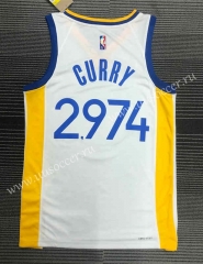 21-22 City Edition  NBA Golden State Warriors White #2974  Curry Jersey-311