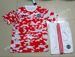 2021-2022  Manchester United Red&White   Soccer Uniform-718