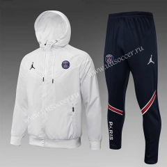 2021-2022 Jordan Paris SG White Trench Coats uniform With Hat-815