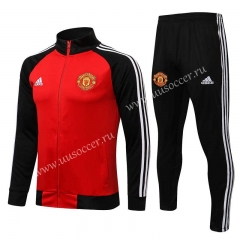 2021-2022 Manchester United Red Black sleeves Thailand Soccer Jacket Uniform-815