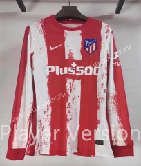 Player version 2021-2022 Atlético Madrid Home Red&White LS Thailand Soccer Jersey AAA-2016