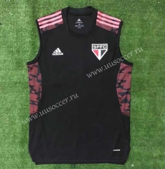 2021-22 São Paulo FC Black Thailand Soccer Training Vest-416