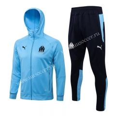 2021-2022  Olympique de Marseille Light Blue Thailand Soccer Jacket Uniform-815