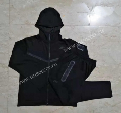 21-22 Nike Black Soccer Jacket Uniform With Hat-815