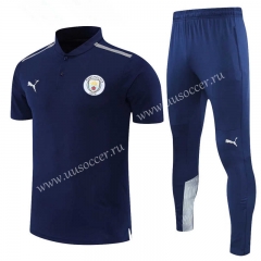 2021-22 Manchester City Royal  Blue Thailand Polo Uniform-CS