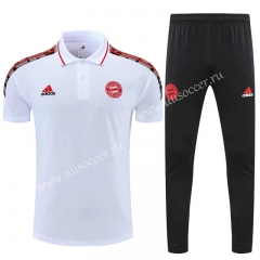 2021-22 Bayern München White  Thailand Polo Uniform-CS