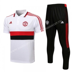2021-2022 Manchester United White  Thailand Polo Uniform-815