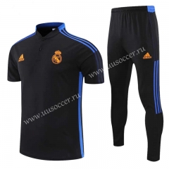2021-2022 Real Madrid Black  Thailand Polo Uniform-CS