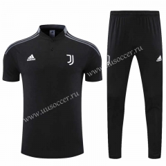 2021-2022 Juventus Black Thailand Polo Uniform-CS