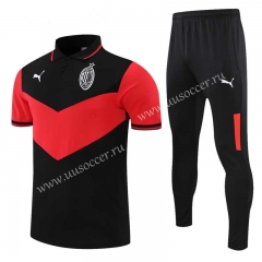2021-2022 AC Milan Red&Black Thailand Polo Uniform-CS