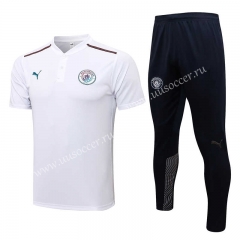 2021-22 Manchester City White Thailand Polo Uniform-815