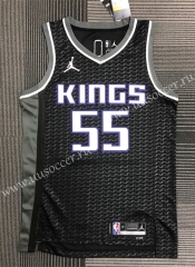2022 CIty Version Jordan NBA Sacramentos Kings Black  #55 Jersey-311(Flying man)