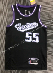 2022 CIty Version NBA Sacramentos Kings Black  #55 Jersey-311