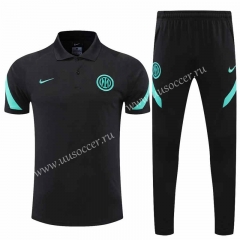 2021-22 Inter Milan Black Thailand Polo Uniform-CS