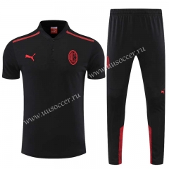 2021-2022 AC Milan Black  Thailand Polo Uniform-CS