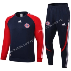 2022-23 Bayern München Royal Blue red sleeves Thailand Tracksuit Uniform-411