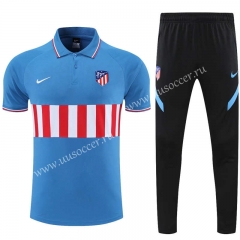 21-22 Atletico Madrid Blue Thailand Polo Uniform-CS