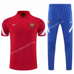 2021-2022 Barcelona Red Polo Uniform-CS