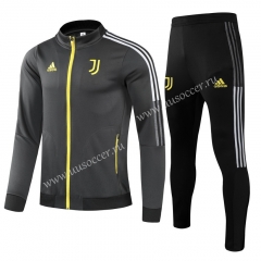 (S-3XL)2021-22 Juventus FC Gray&Black Thailand Soccer Jacket Uniform-GDP