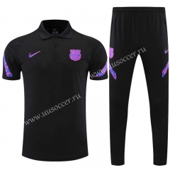2021-2022 Barcelona Black  Polo Uniform-CS
