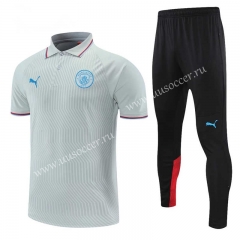 2021-22 Manchester City Gray Thailand Polo Uniform-CS