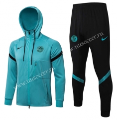 2021-2022 Inter Milan Light Blue  Thailand Soccer jacket  Uniform With Hat-815