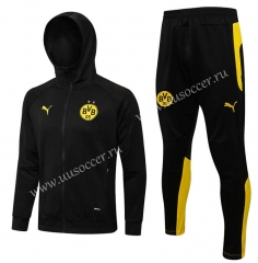 2021-2022 Borussia Dortmund  Black Soccer Jacket Uniform With Hat-815