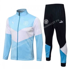 2021-2022 Manchester City Blue Thailand Jacket Uniform-815