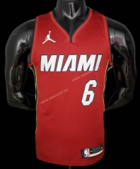 NBA Miami Heat Jordan Red  #6 Jersey-609