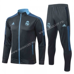 2021-2022 Real Madrid Royal Blue  Soccer Jacket Uniform-815