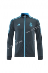 2021-2022 Real Madrid Gray Blue Soccer Jacket -LH