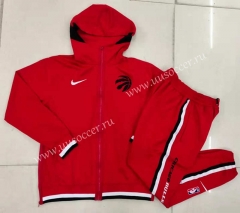 21-22 NBA Toronto Raptors Red With Hat Jacket Uniform-815