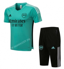 2021-2022 Arsenal Green  Shorts Sleeve Thailand Soccer Tracksuit Uniform-815