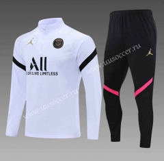 2021-22 Jordan Paris SG White  Thailand Soccer Tracksuit Uniform-888