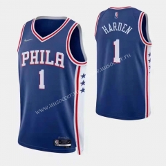 21-22 City Edition NBA Philadelphia 76ers Blue #1  Jersey（Harden）-SN