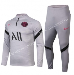2021-22 Jordan Paris SG Light Gray Thailand Soccer Tracksuit Uniform-888