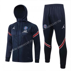2021-22 Jordan Paris SG Blue Soccer Jacket Uniform with hat-815