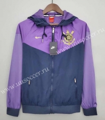 2021-22 Corinthians Purple&Royal Blue  Wind Coat With Hat-WD